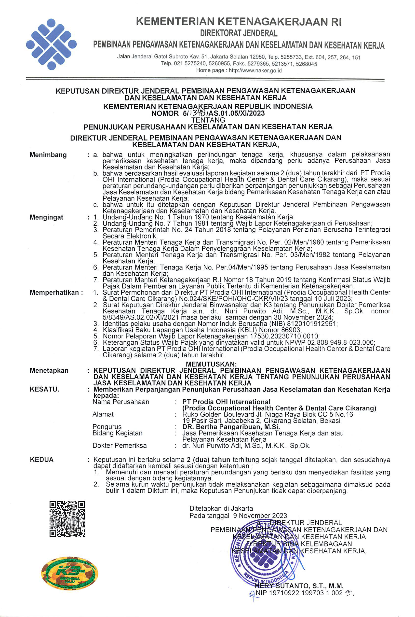 PJK3 PRODIA OHC CIKARANG