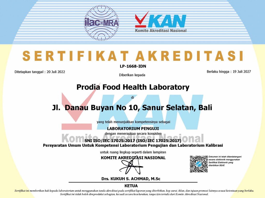 Akreditasi KAN untuk Lab Uji Makanan