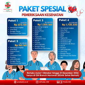 Cek Kesehatan Lengkap mulai dari 600 ribuan di Klinik Sehat Berkah (Prodia OH Branch Morowali)