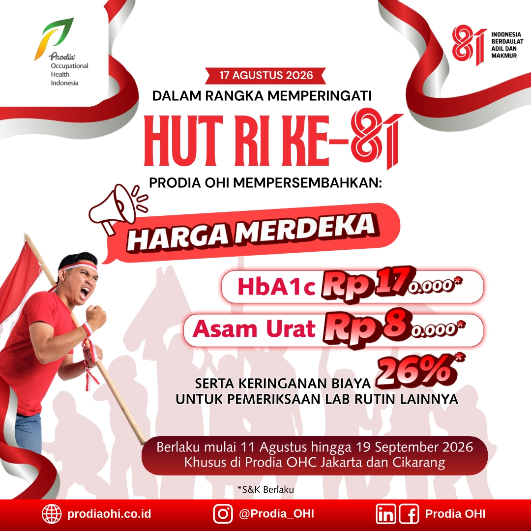 Promo cek kesehatan Harga Merdeka 2026 Prodia OHI Jakarta dan Cikarang