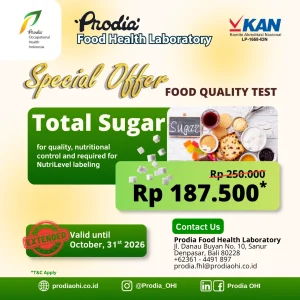 Promo FHL Uji Total Gula Rp 187.500 per sampel