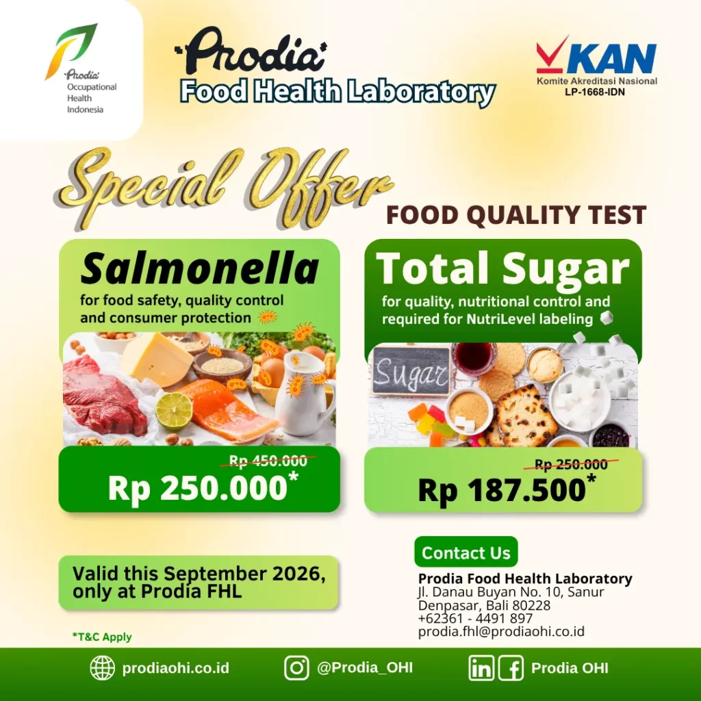 Harga Spesial Uji Kualitas Produk, Salmonella dan Total Gula di Prodia FHL