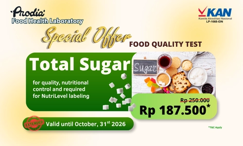 Promo FHL Uji Total Gula Rp 187.500 per sampel