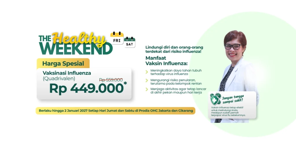 Promo Healthy Weekend: Vaksin Influenza Harga Spesial Rp 449.000